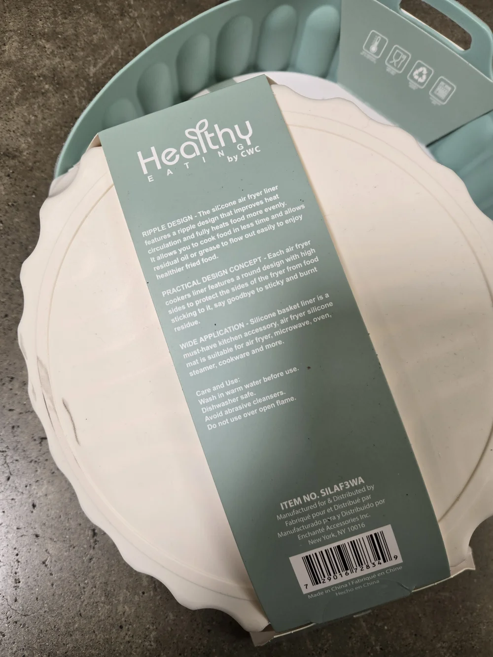 Healthy Creations Silicone Air Fryer Liner - Mint and Cream